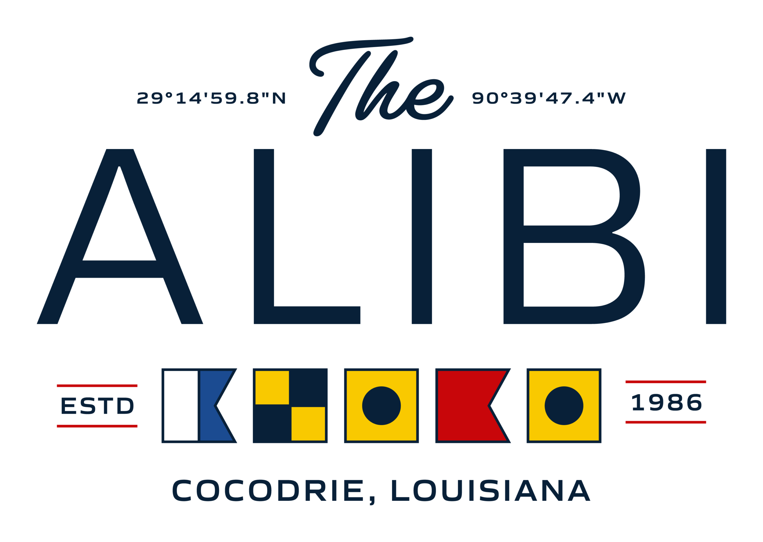 The Alibi, Cocodrie, Louisiana, established 1986.